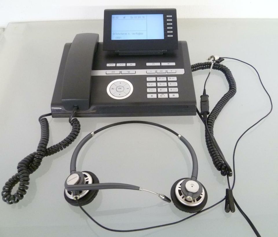 Siemens OpenStage 40 HFA lava Telefon Plantronics Headset in Möglingen 