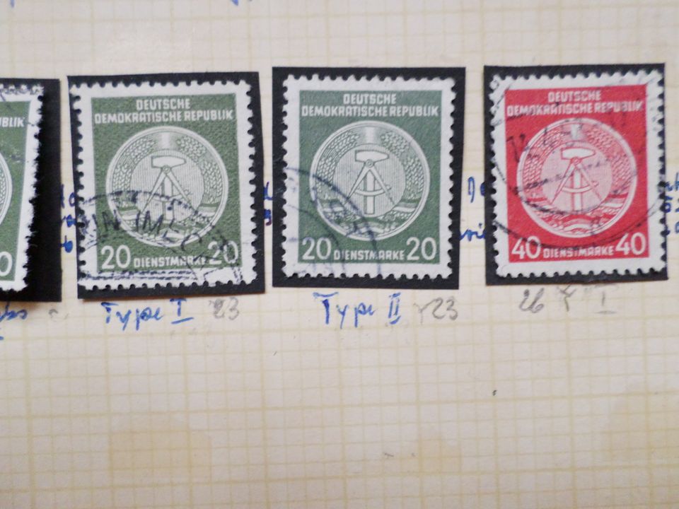 Dienstmarken, Briefmarken 1954/56 Faserpapier gestempelt Mi 18-22 in Berlin