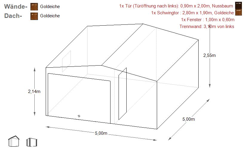 Blechgarage 5x5x2,55m Garage mit Carport Schuppe |piemar.de 9427! in Schwäbisch Hall