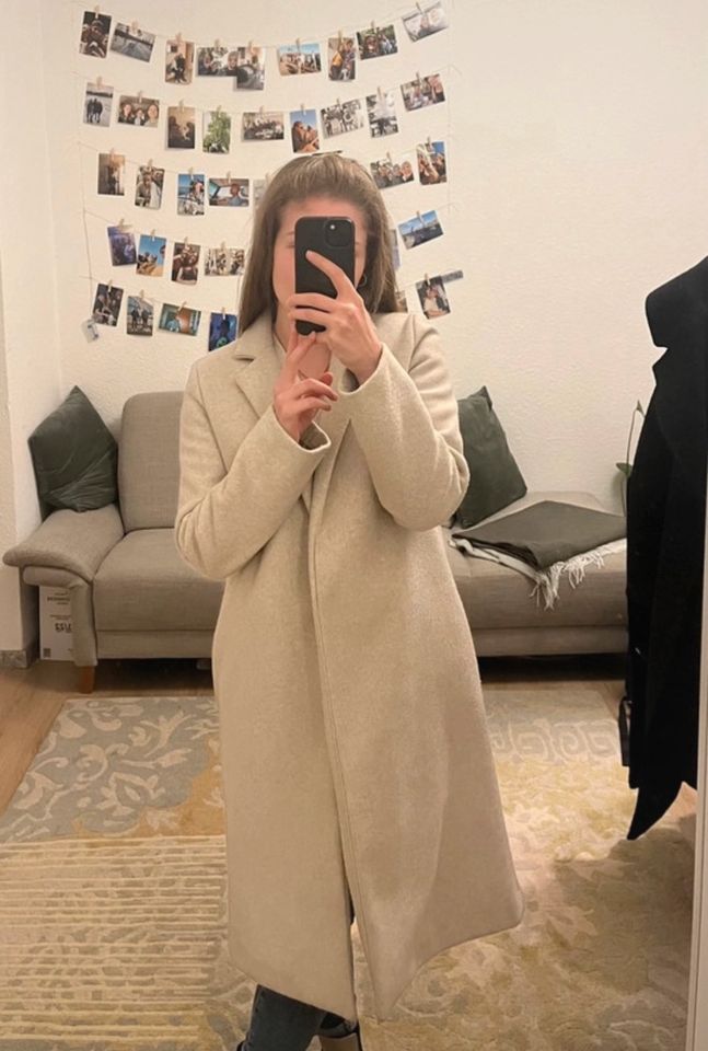 Mantel aus Webstoff, Zara, Größe S, Beige in Karlsruhe