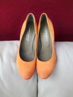 Pumps High-Heels orange aprikose mango Farbverlauf Holz-Absatz 39 Baden-Württemberg - Schwieberdingen Vorschau