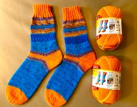 Handgestrickte Socken hervorragende Qualität Gr.39-41 Orange-Blau Nordrhein-Westfalen - Gelsenkirchen Vorschau