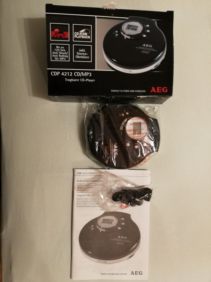 AEG CDP 4212 Tragbarer MP3/CD-Player schwarz mit Kopfhörern in Bayern -  Königsbrunn | CD Player gebraucht kaufen | eBay Kleinanzeigen ist jetzt  Kleinanzeigen