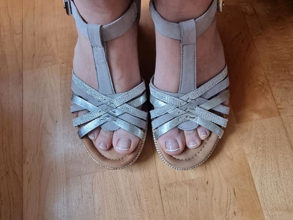 Gabor Sandalen G 7 40,5 Silber Nude top in Herrieden