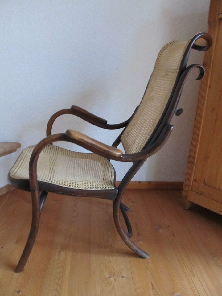 Antiquer Thonet Barbier Kamin fauteuil von 1895 in gutem Zustand in Nierstein