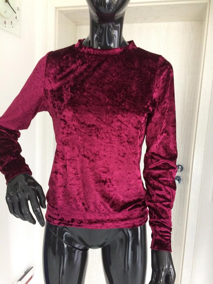 schicker eleganter festlicher Pulli Pannesamt beere Gr. XS in Ulm