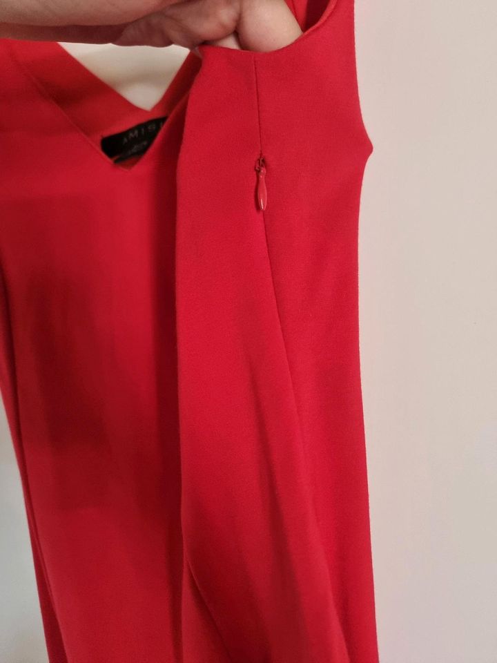 Damen Bleistift Kleid rot eng stretch V-Ausschnitt Gr 36 S Amisu in Bielefeld