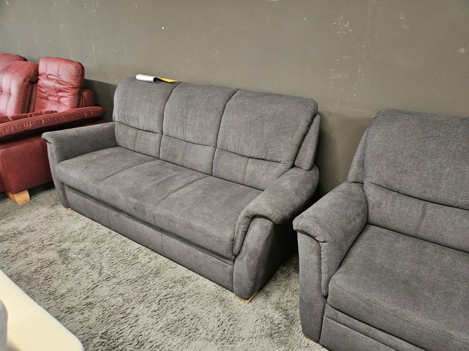 NEU Couchgarnitur Sofas Sessel Fußbank + Hocker 4 tlg. Set grau % in Bocholt