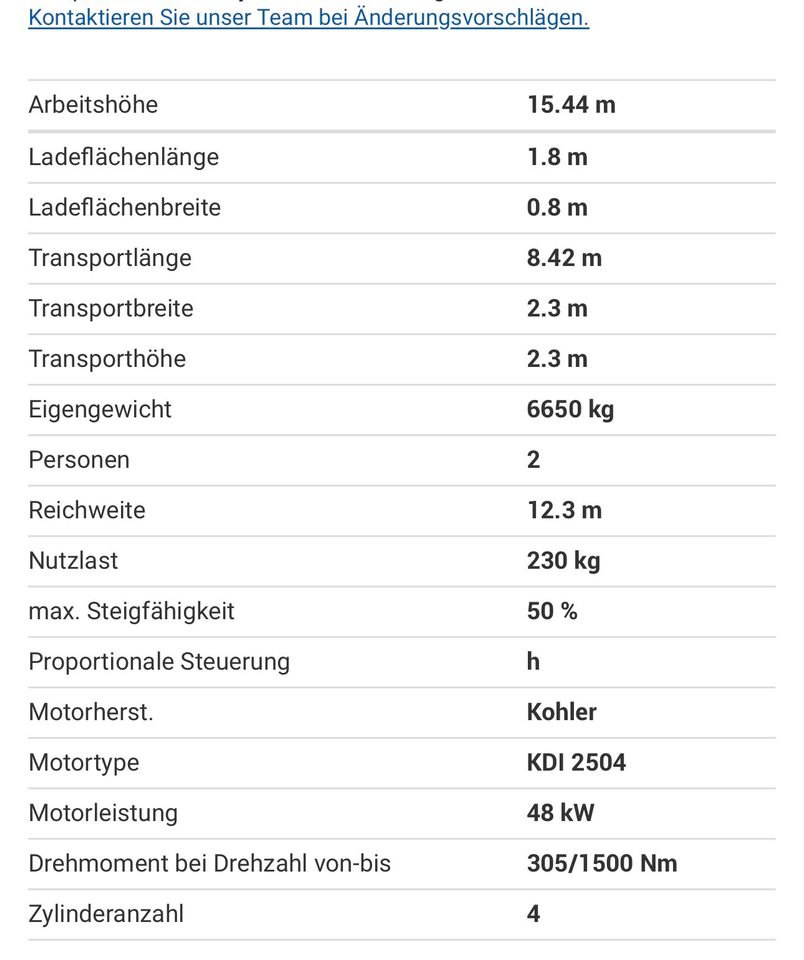 HAULOTTE H16 TPX TELESKOP-ARBEITSBÜHNE MIETEN in Pilsting