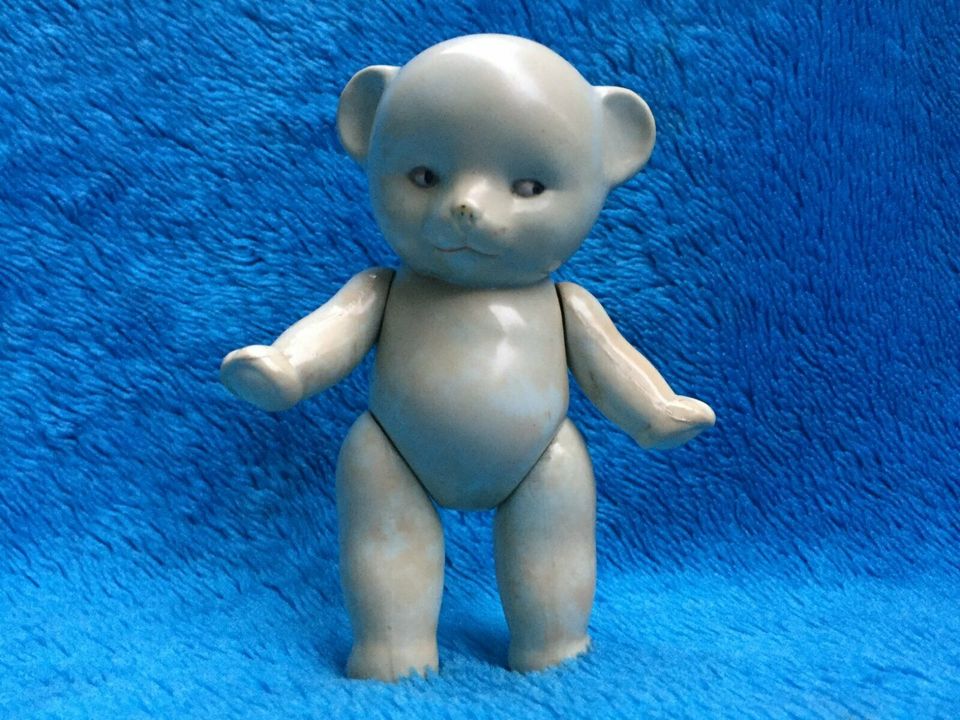 Antike Kinder Baby Rassel-Celluloid Bär Teddy-Schildkröt-T 13½ in Schenefeld