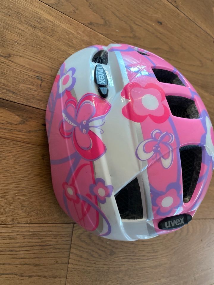 Uvex Kid 2 Butterfly Fahrradhelm 46-52 cm Kinder weiß rosa in Karben