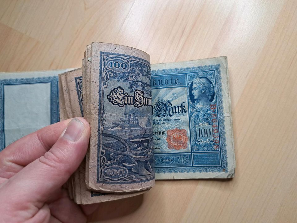 Bündel 100 Mark Banknote Geldschein deutsches reich in Nittenau