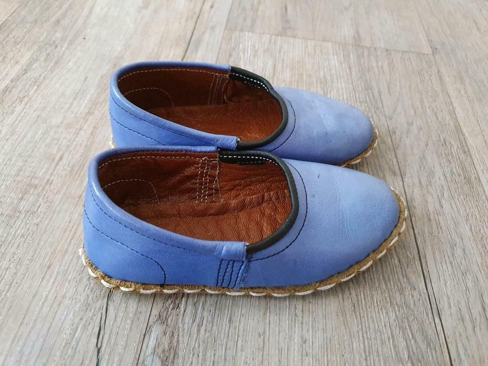 Ballerinas in Blau für Mädchen Gr. 24, echtes Leder in Blaichach