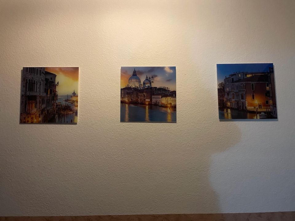 3 x Glasbild Venedig Italien Stadtbild sonnenuntergang in Wallersdorf