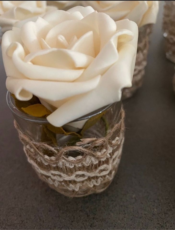 Vasen Hochzeit Teelicht Rosen Deko Boho fast zu verschenken in Essen