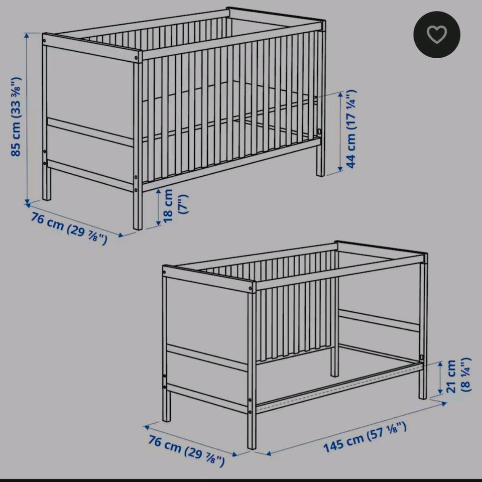 Babybett Kinderbett Ikea weiß mit Matratze wie neu in Leipzig