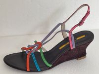 MANAS Design Leder Sandalen Gr.37 bunte Riemchen Keilabsatz neu Nordrhein-Westfalen - Blankenheim Vorschau