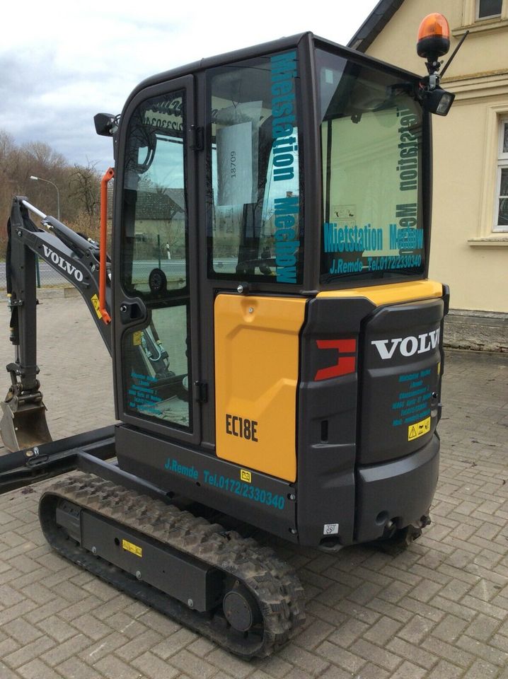 Vermietung Minibagger Volvo EC 18D Radlader Arbeitsbühnen in Kyritz