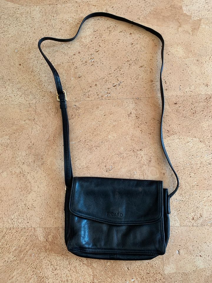 PICARD Echtleder Handtasche schwarz mittelgroß in Walldürn