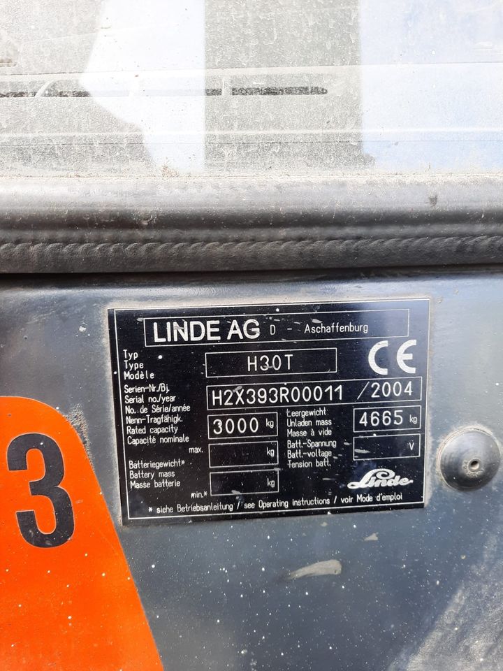 Linde Stapler H30 T in Neustadt an der Aisch