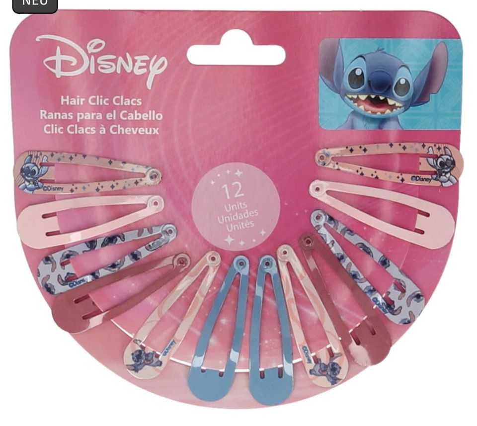 Neuware Disney Stitch Set mit 12 Haarspangen Disney Stitch in Feucht