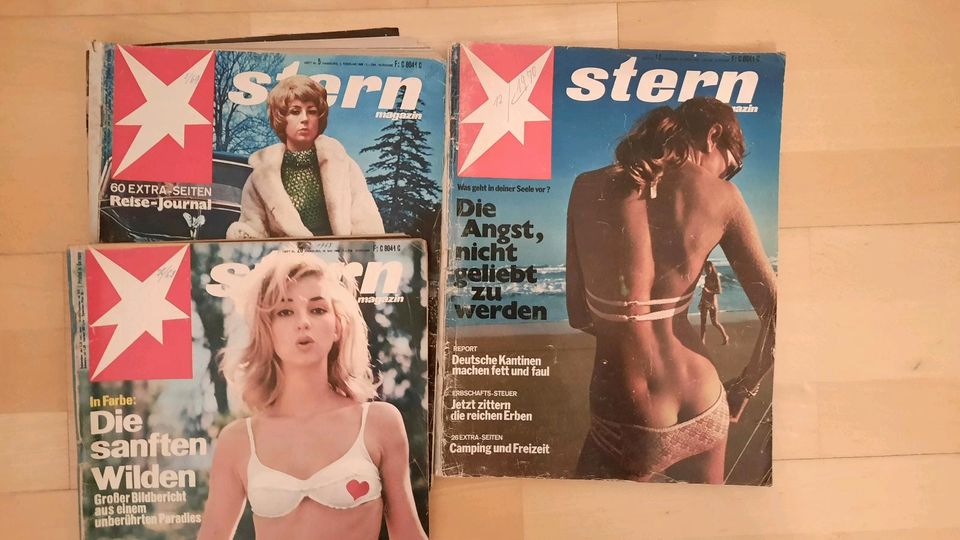 Frau im Spiegel Stern, Bunte Illustrierte Magazine 60er 70er in Augsburg