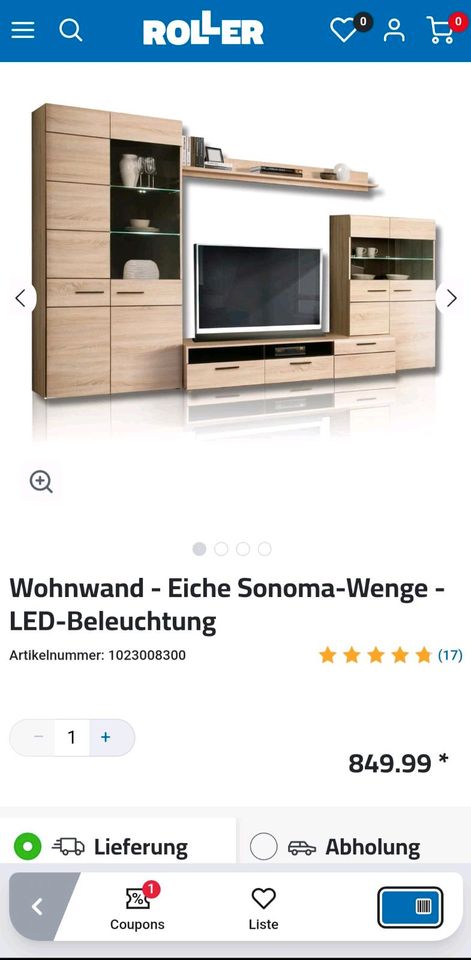 Wohnwand / Schrankwand mit LED Beleuchtung in Dippoldiswalde