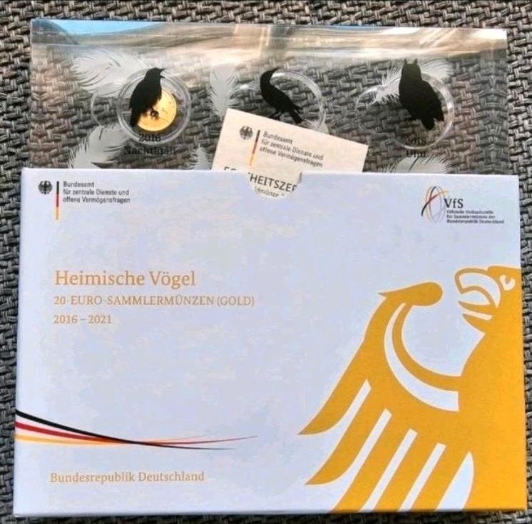 20 Euro Gold - 2016 - Heimische Vögel - Nachtigall G, Acryl-Box in Wermelskirchen