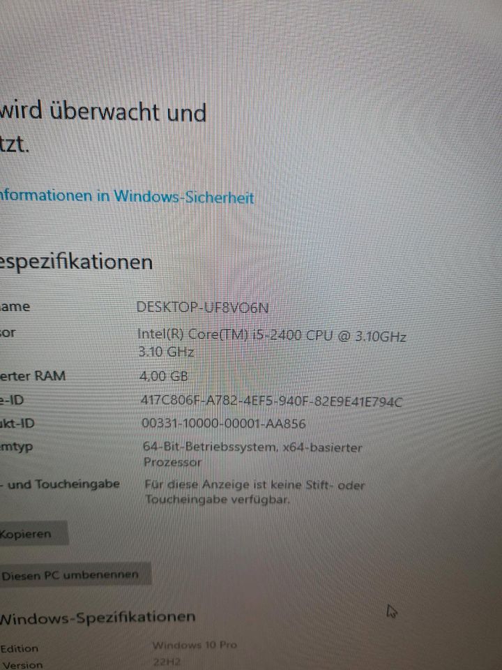 Pc HP i5-2400 quadro k600 4gb RAM 250gb hdd in Solingen