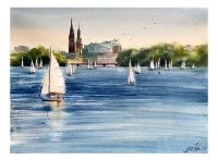 Aquarell Gemälde Hamburg Niedersachsen - Adenbüttel Vorschau