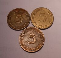 Münzen+Lots (5c), Bundesrepublik ab 1949 //  1 bis 5 Pfennig Brandenburg - Cottbus Vorschau