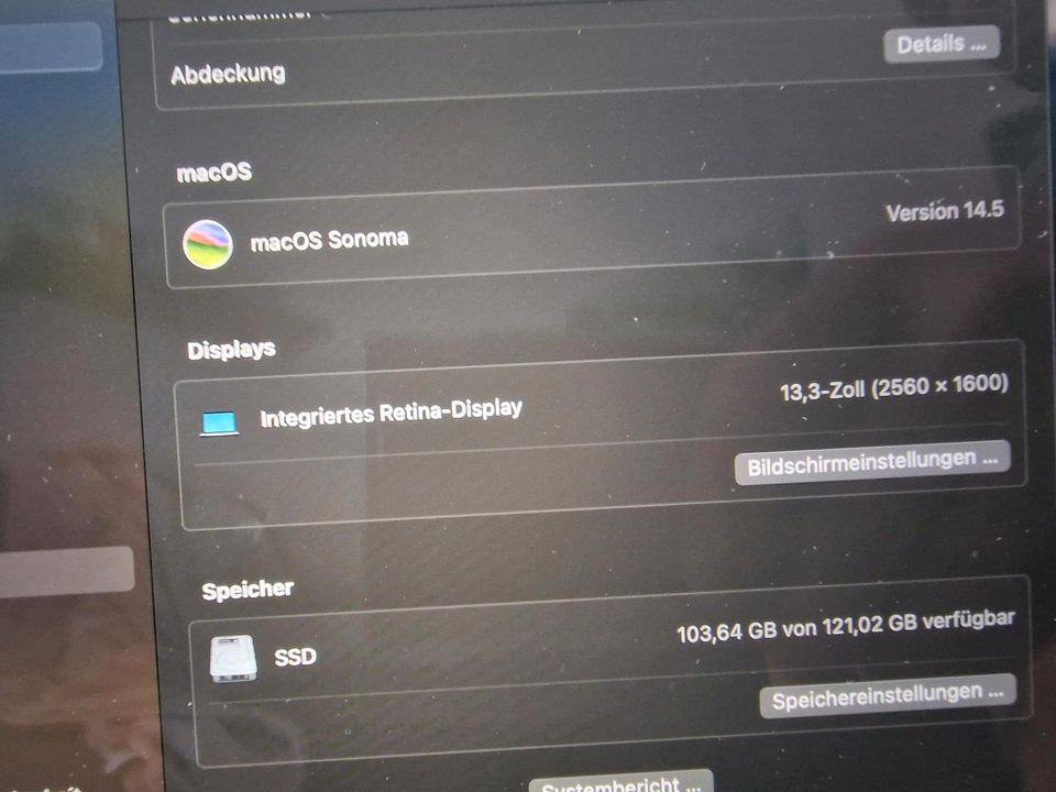 Macbook pro 13 2019,Touchbar, 8 GB,120 GB in Meschede