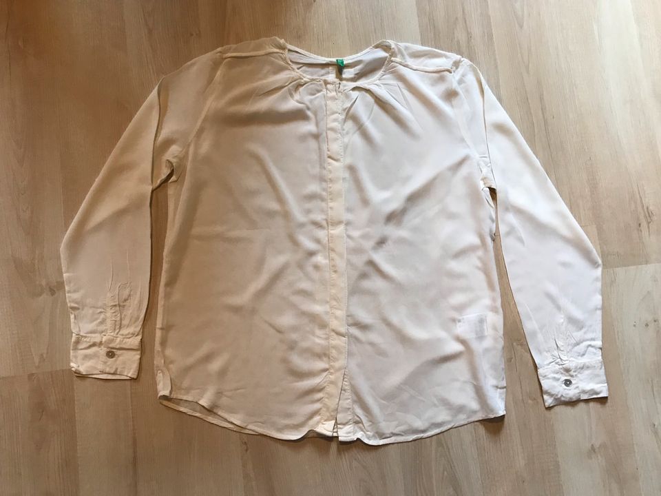 BENETTON • Damen Bluse • Creme Weiß • Gr M 38 in Bergrheinfeld