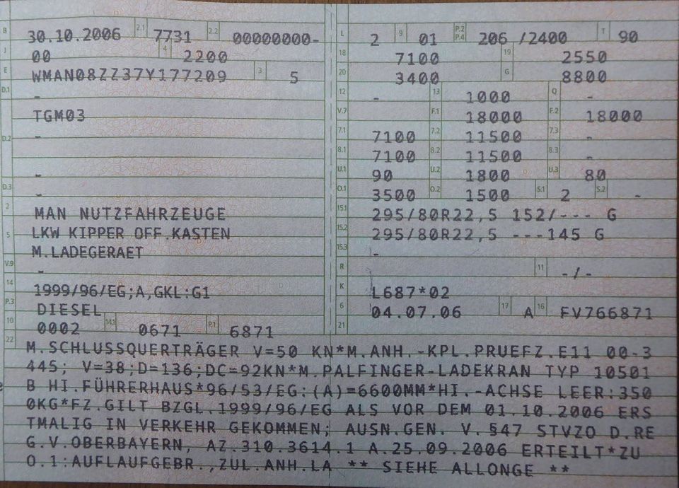 MAN TGM 18.280 LKW Pritsche mit Kran 18 Tonnen in Gilserberg