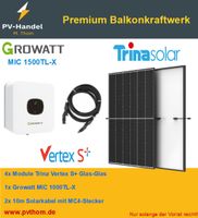 PREMIUM BALKONKRAFTWERK 1500W GROWATT MINI PV ANLAGE SOLARANLAGE KLEINKRAFTWERK PHOTOVOLTAIK TRINA VERTEX S+ 440W 430W bifazial Brandenburg - Dahlewitz Vorschau