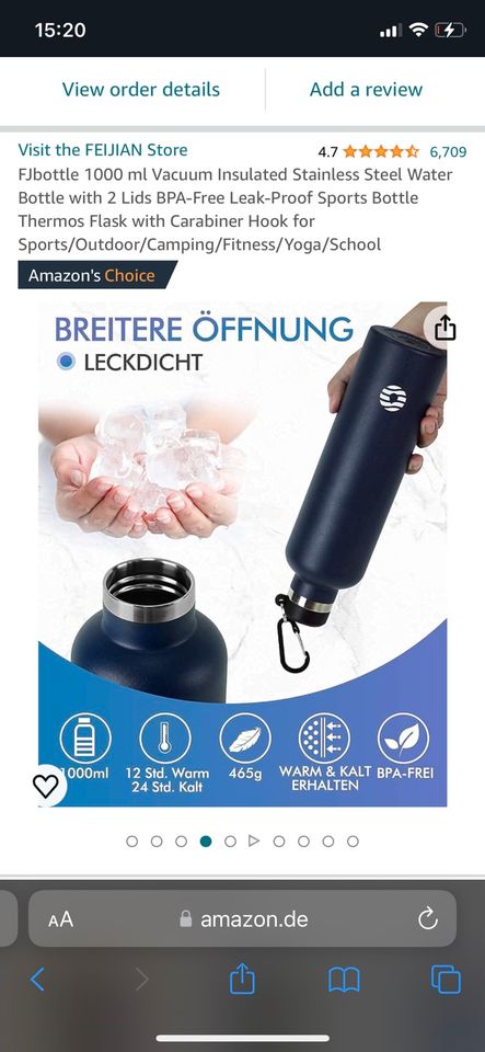 Freikam FJbottle 1L im Dezember 2023 gekauft in München