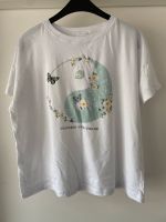 T-Shirt, weiß, Print, Blumen, Schmetterling, Größe L Bayern - Iphofen Vorschau
