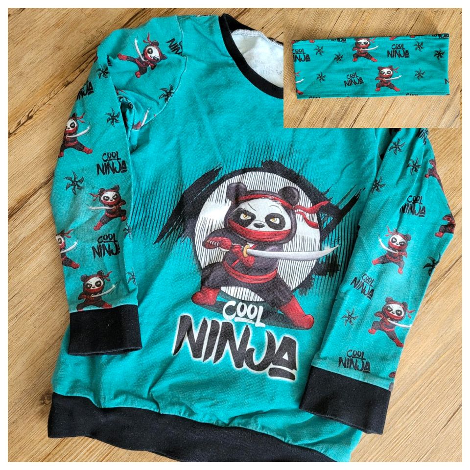 Handmade Ninja Sweatshirt inkl. Stirnband 110 in Marktoberdorf