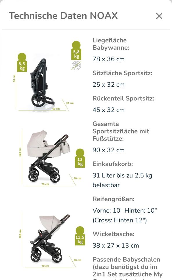 Kinderwagen my Junior NOAX Set in Bad Salzuflen