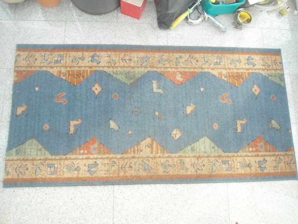 Teppich 80 x 160 cm Läufer blau bunt in Ansbach