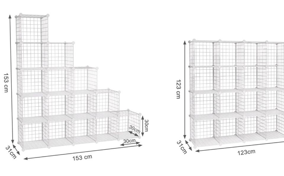 Gitterregal, weiß 16x 30x30cm in Kerpen