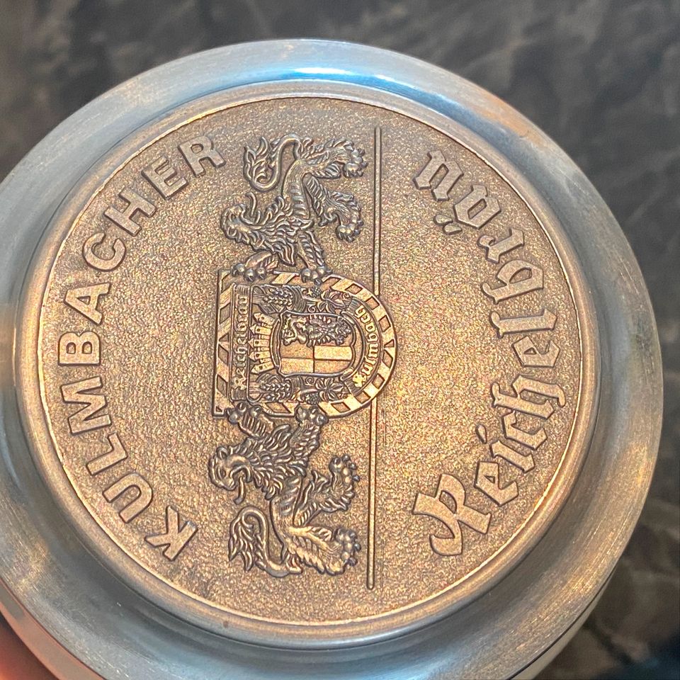 Krug Reichelbräu Stadt Kulmbach 0,5L Brauerei Zinndeckel Bierkrug in Kulmbach