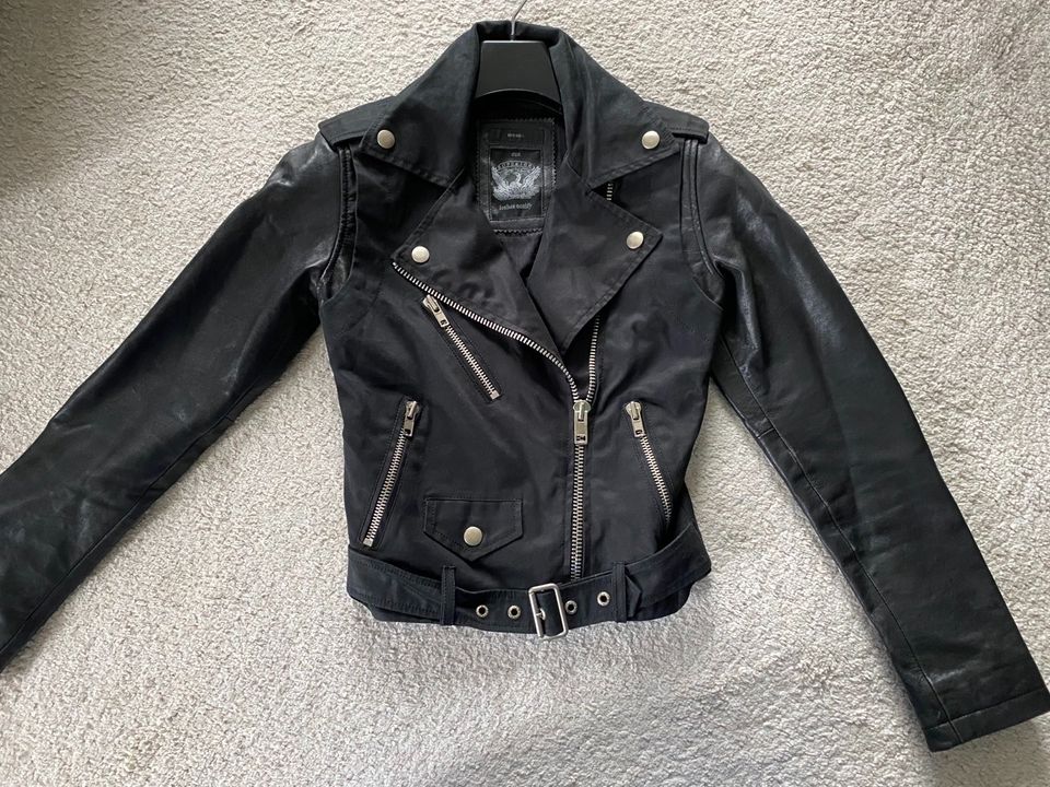 Lederjacke Diesel Leder Mix Gr XS. Schwarz in Hamburg