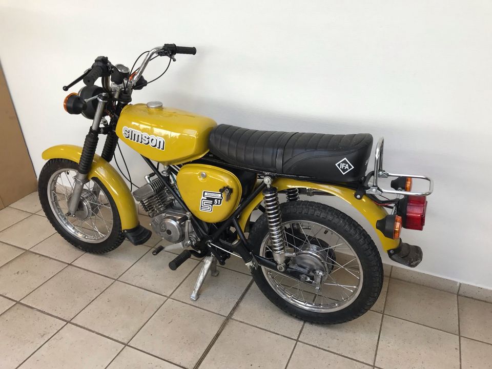 Simson S51 Enduro 4 Gang Gelb 12V VAPE Versand Fahrbereit Papiere in Calbe (Saale)