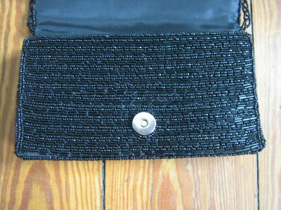 Vintage Perlen Clutch * Abiball * schwarz * Handtasche Kette BoHo in Kiel