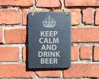 SCHIEFERTAFEL "KEEP CALM AND DRINK BEER" 20x25CM KELLERBAR Thüringen - Sonneberg Vorschau