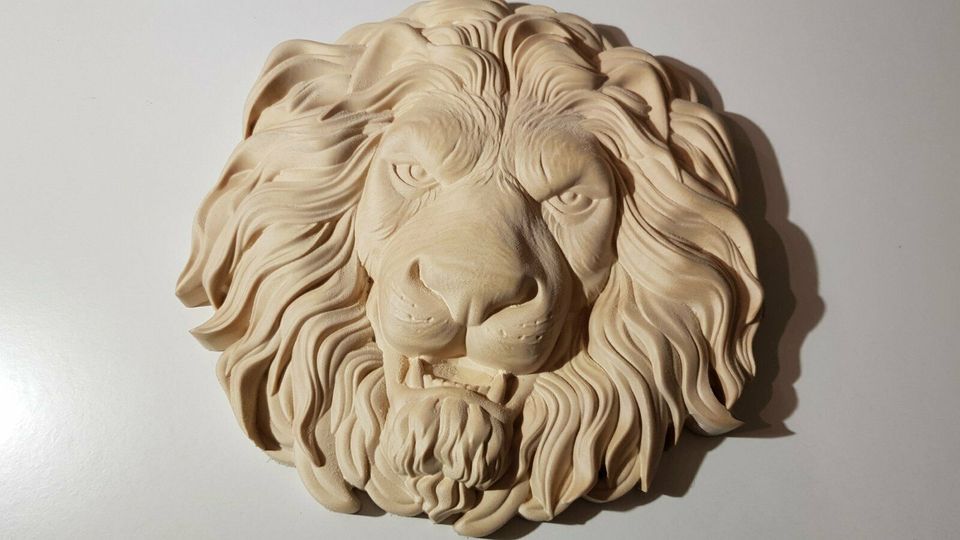 Löwenkopf Lion King 3D CNC gefräst aus Lindenholz lionhead in Krefeld