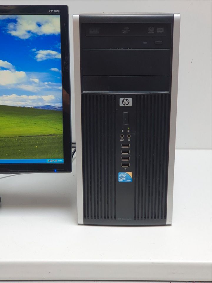 HP Windows XP Gamer PC DVD-WR COM Retro Quad NVIDIA 1GB 500GB 4GB in Fellbach