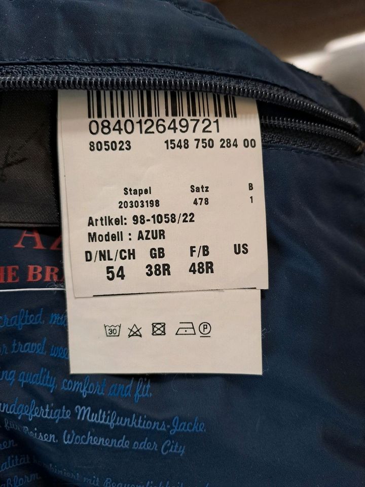 Jacke Sommerjacke Überhangsjacke Brax blau Gr 54 in Hanau