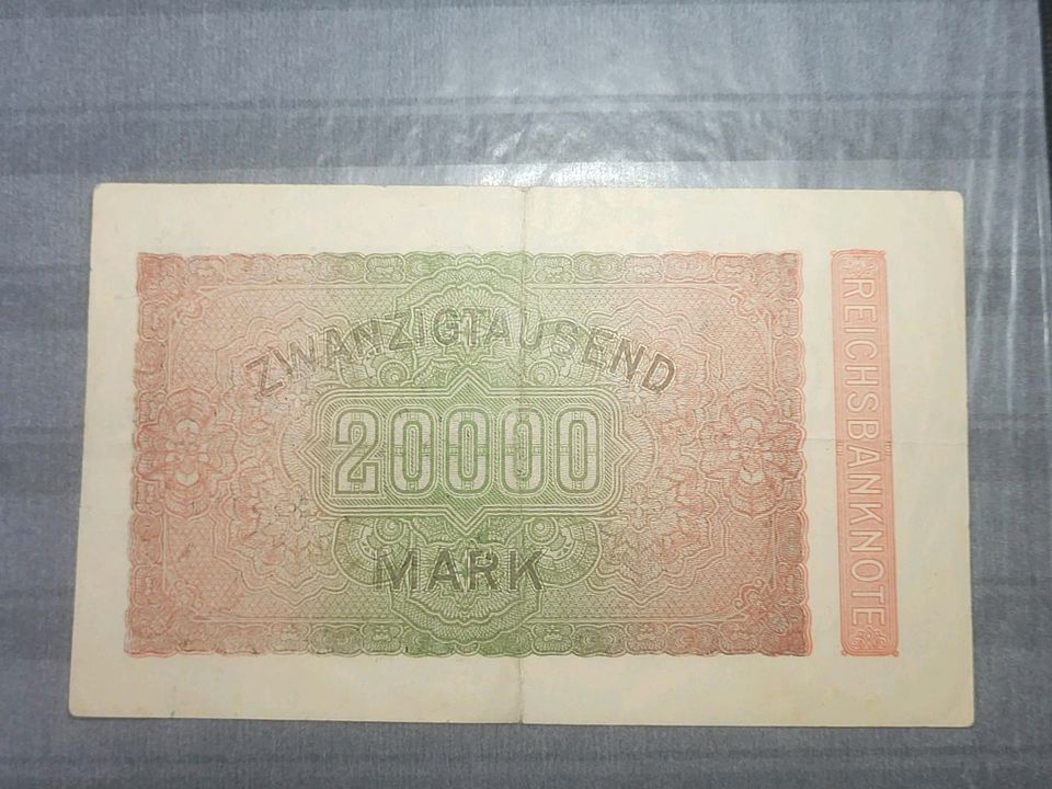 Reichsbanknote 20000 markt von 1923 nur noch  5 auflager in Krefeld